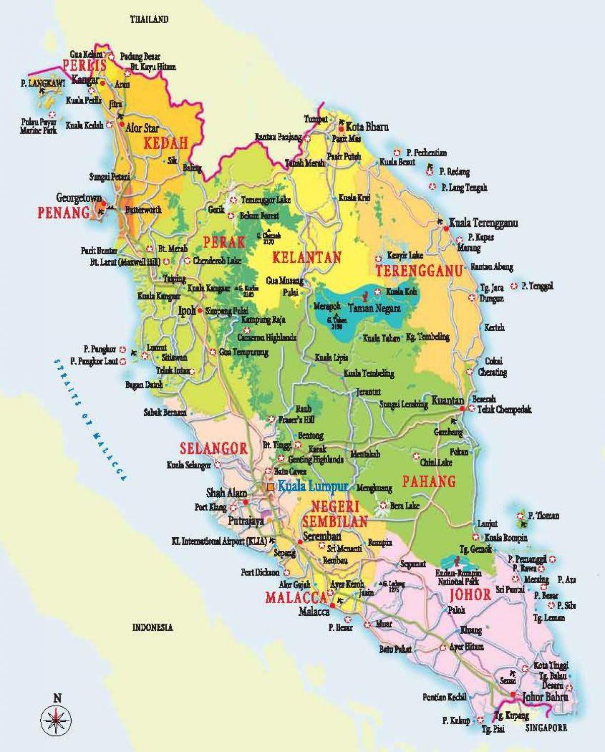 kaart lääne-malaisia