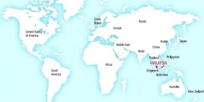 Maailma kaart, mis näitab malaisia