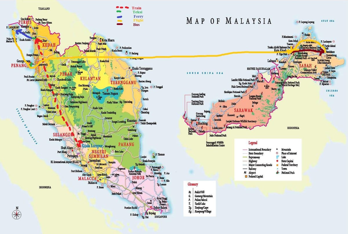 kaart malaisia buss