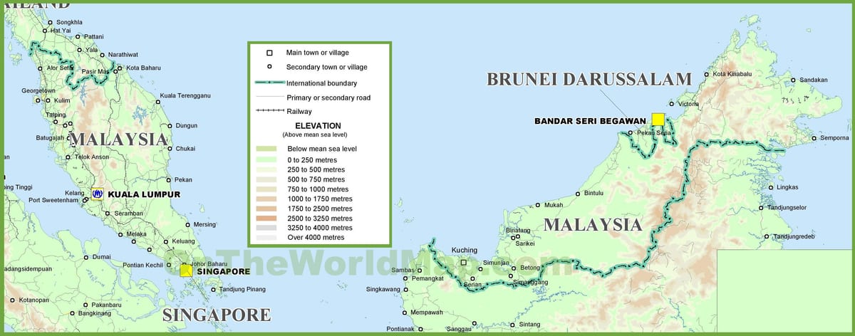 malaisia geograafia kaart