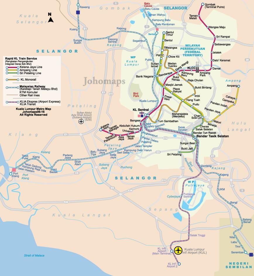 malaisia metroo kaart