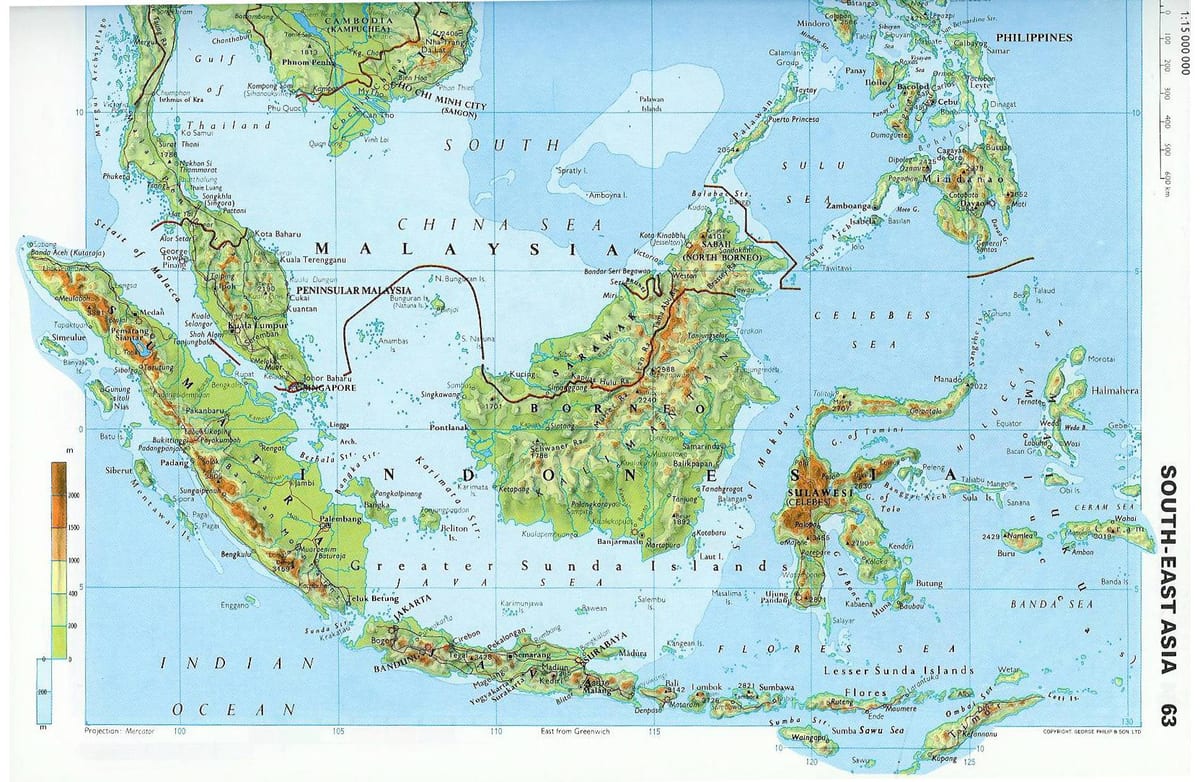 kaart malaisia topograafiline