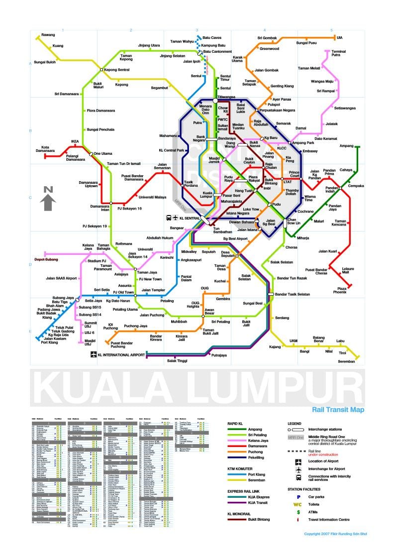mrt rida 3 marsruudi kaart, malaisia