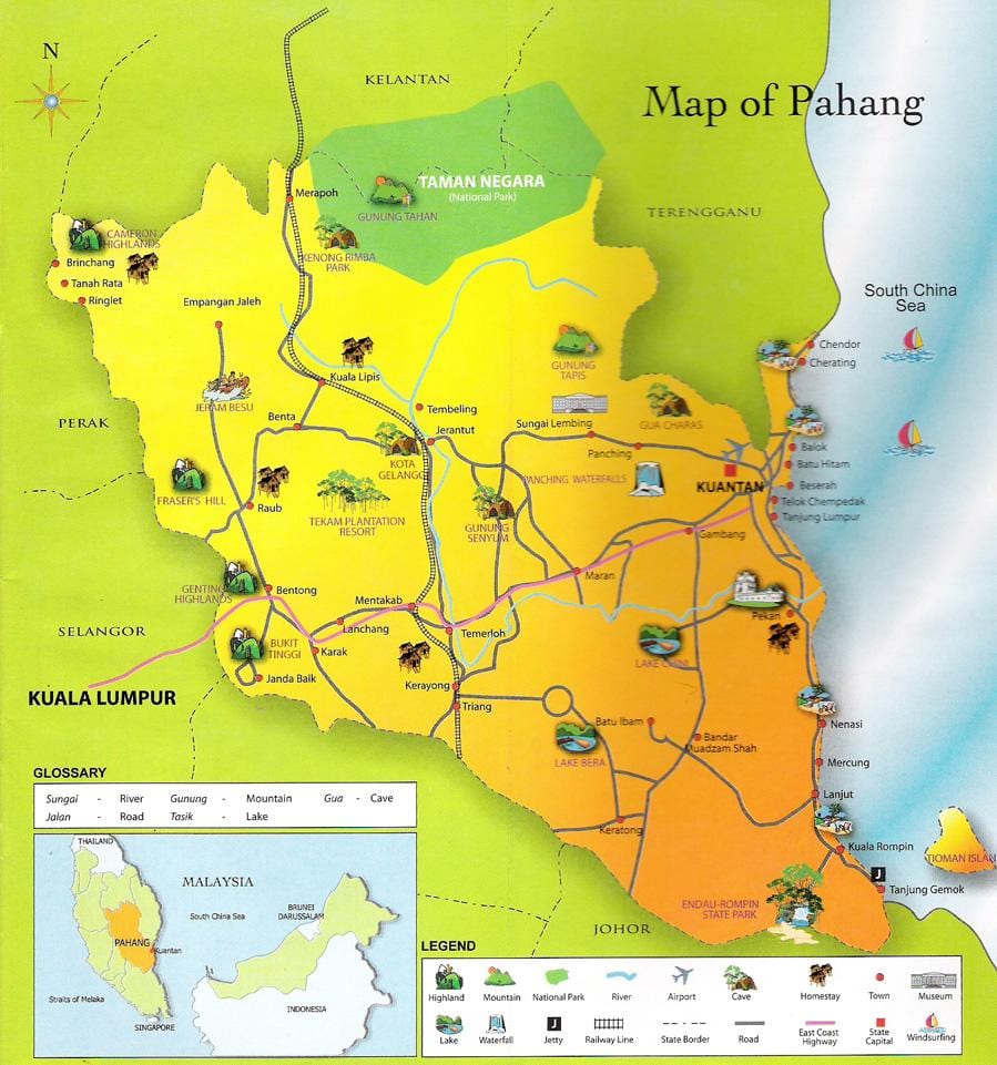 kaart pahang riigi malaisia