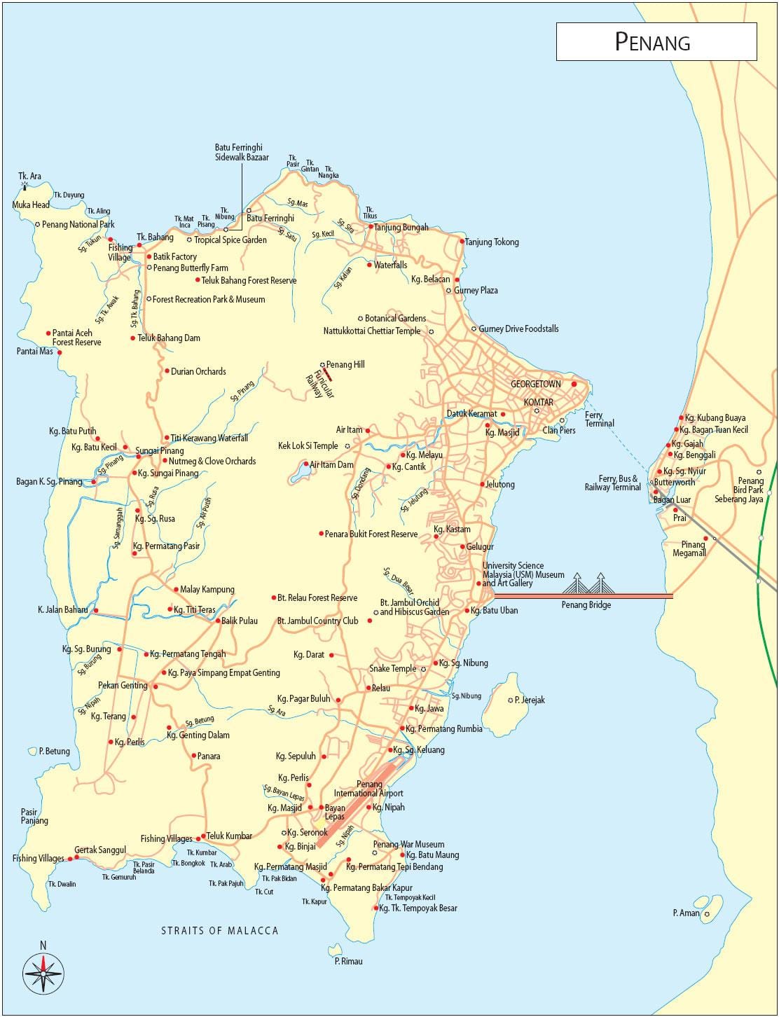 kaart pulau pinang malaisia