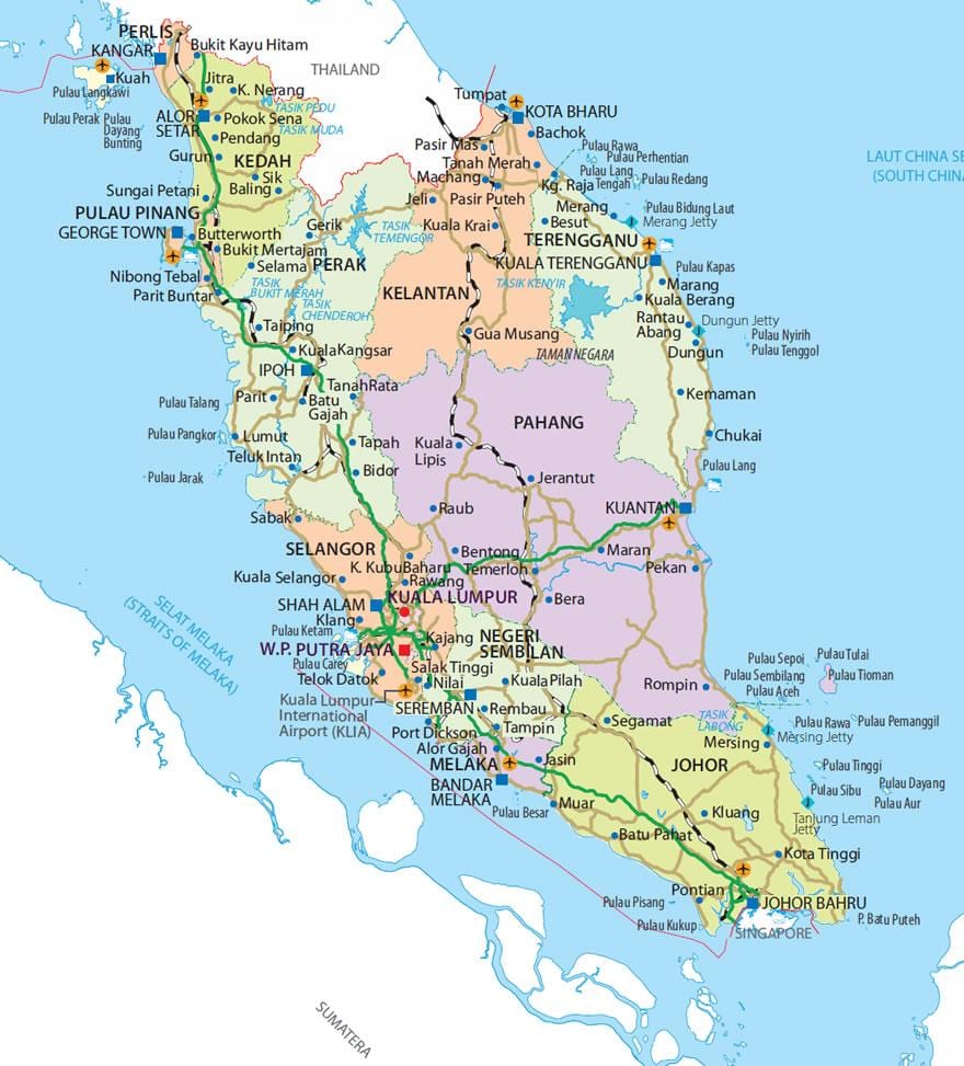 penisular malaisia kaart