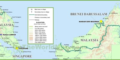 Malaisia geograafia kaart
