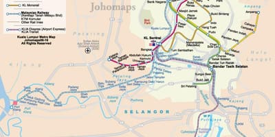 Malaisia metroo kaart